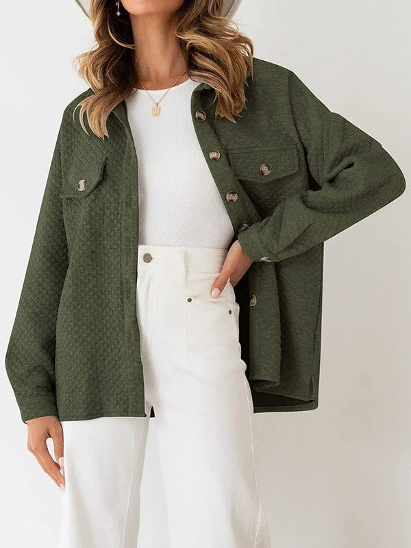 Textured Button Front Jacket | Modern Boutique Fashion