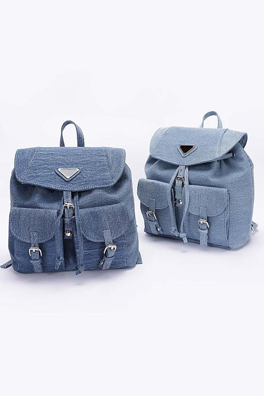 Denim Fashion Backpack | Modern Boutique Fashion