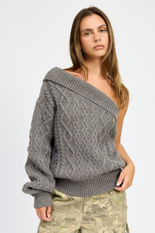 Oversized One Shoulder Sweater | Modern Boutique Fashion
