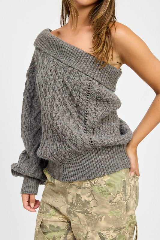 Oversized One Shoulder Sweater | Modern Boutique Fashion