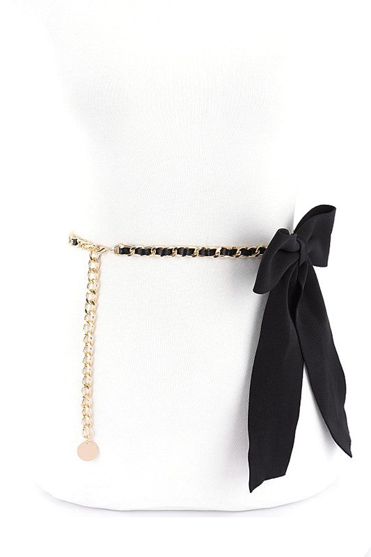 Large Bow Tie Fashion Chain Belt | Modern Boutique Fashion