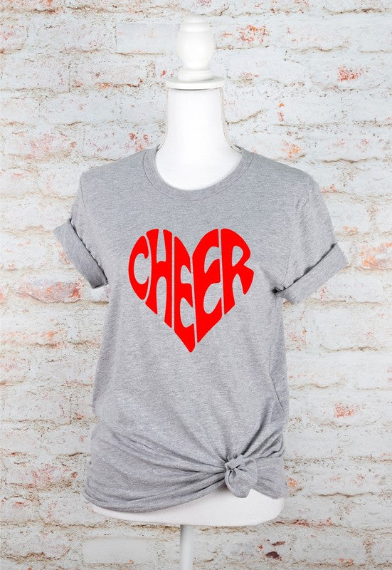 Red Cheer Heart Softstyle Tee