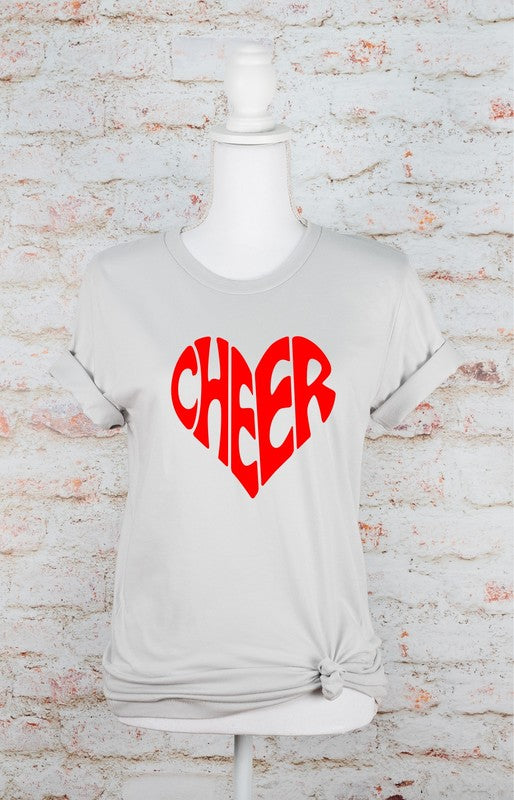 Red Cheer Heart Softstyle Tee