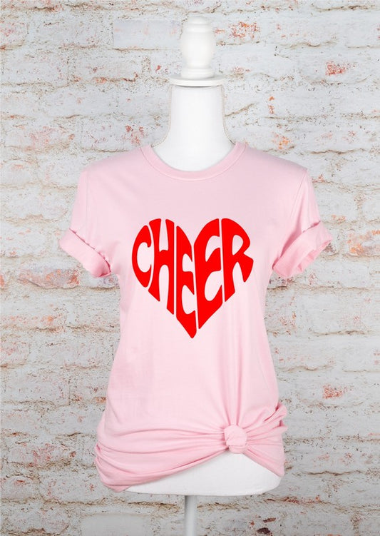 Red Cheer Heart Softstyle Tee