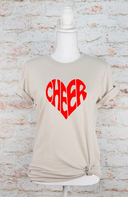 Red Cheer Heart Softstyle Tee