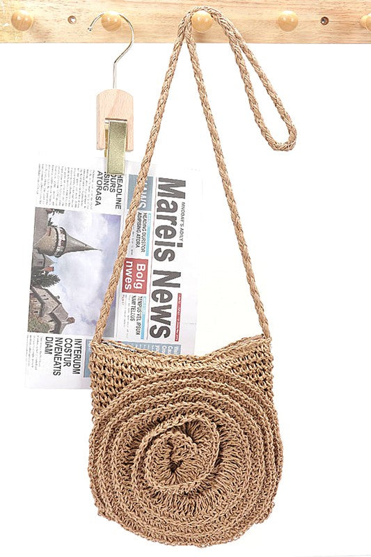Faux Straw Large Flower Swing Crossbody Bag | Modern Boutique Fashion