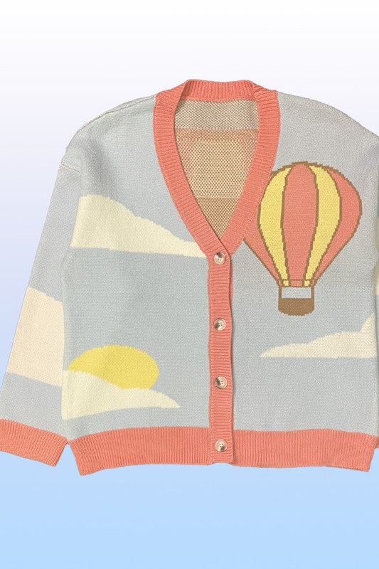 Hot Air Balloon Knit Cardigan | Modern Boutique Fashion