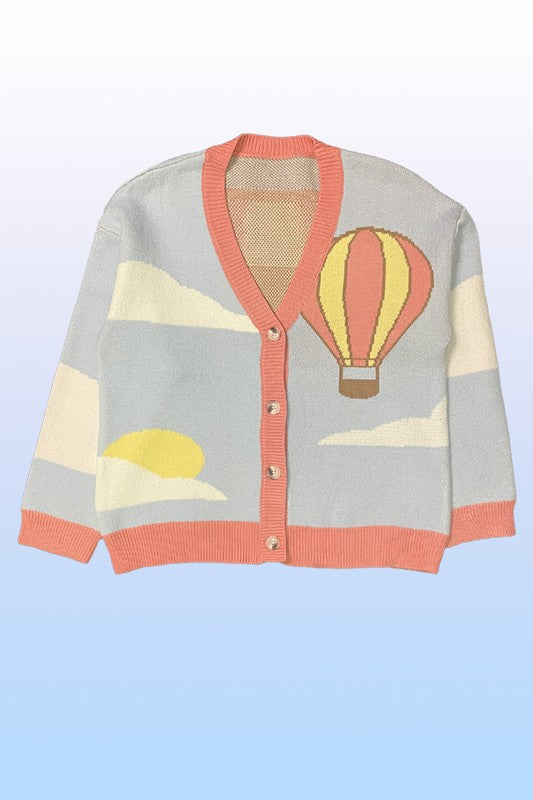Hot Air Balloon Knit Cardigan | Modern Boutique Fashion