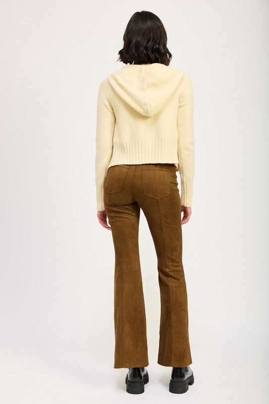 Lace Up Suede Flared Pants | Modern Boutique Fashion