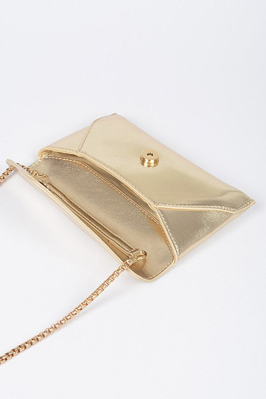 Convertible Metallic Envelope Clutch | Modern Boutique Fashion