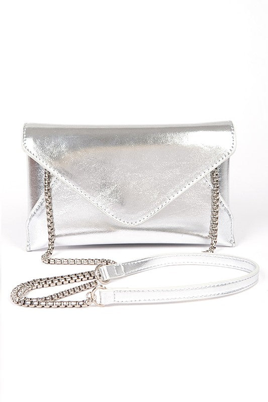 Convertible Metallic Envelope Clutch | Modern Boutique Fashion