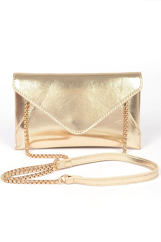 Convertible Metallic Envelope Clutch | Modern Boutique Fashion