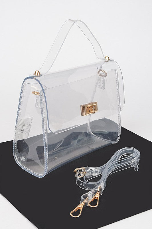 Cleared Transparent Crossbody Stadium Bag | Modern Boutique Fashion