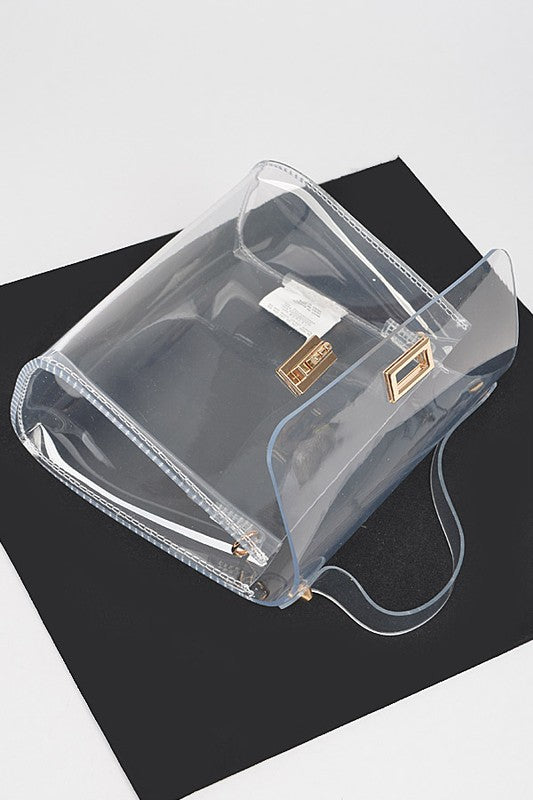 Cleared Transparent Crossbody Stadium Bag | Modern Boutique Fashion