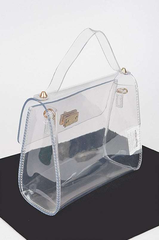 Cleared Transparent Crossbody Stadium Bag | Modern Boutique Fashion