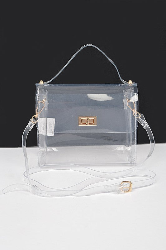 Cleared Transparent Crossbody Stadium Bag | Modern Boutique Fashion