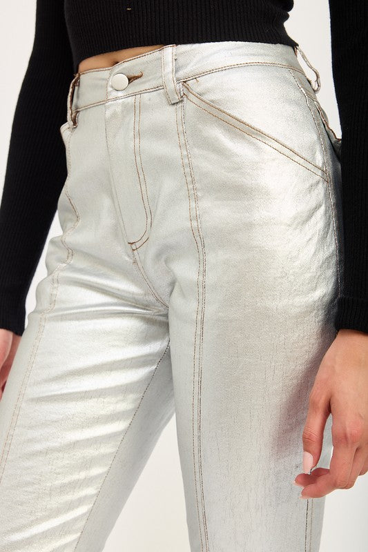 Metallic Flared Pants | Modern Boutique Fashion