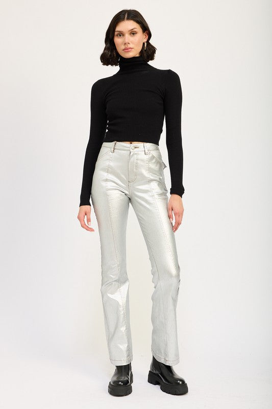 Metallic Flared Pants | Modern Boutique Fashion