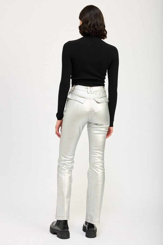 Metallic Flared Pants boutique fashion for women