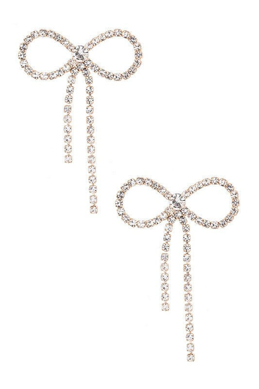 Rhinestone Iconic Bow Tie Earrings | Modern Boutique Fashion