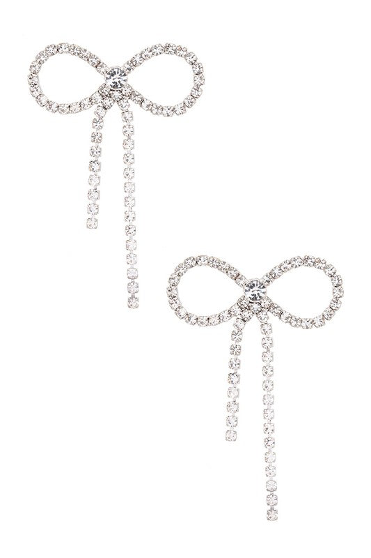 Rhinestone Iconic Bow Tie Earrings | Modern Boutique Fashion