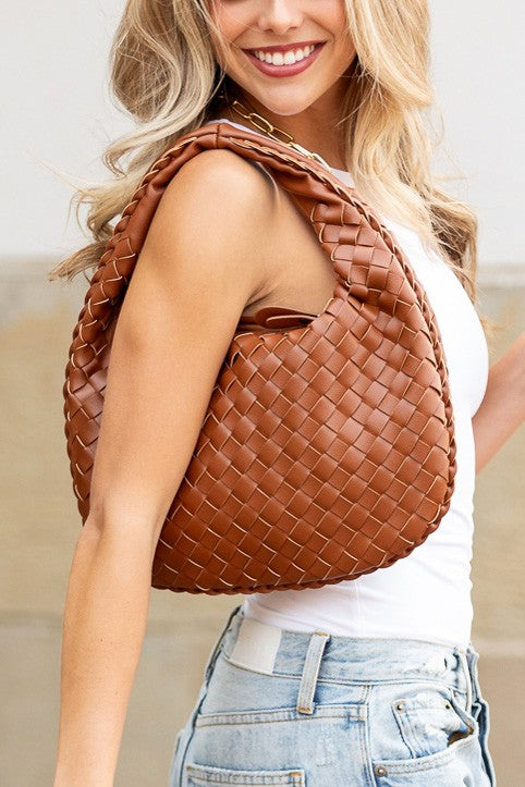 Paige Woven Handbag | Modern Boutique Fashion