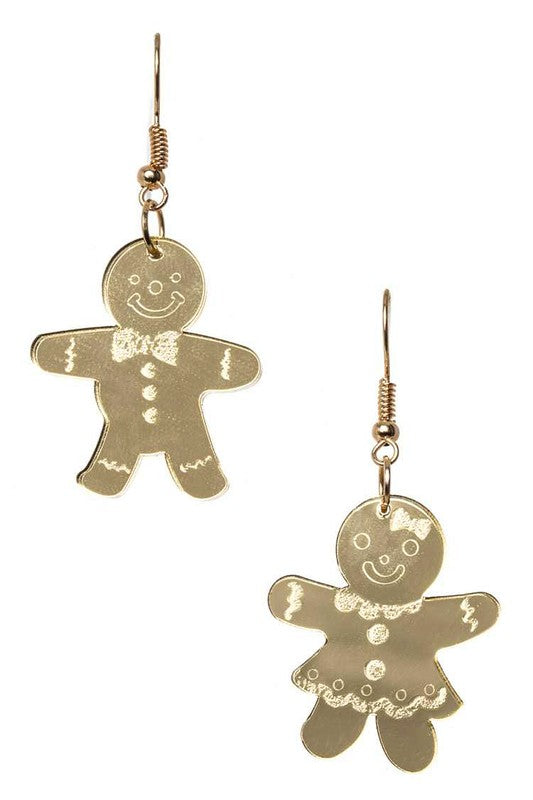 Petite Gingerbread Cookie Mirror Earrings | Modern Boutique Fashion