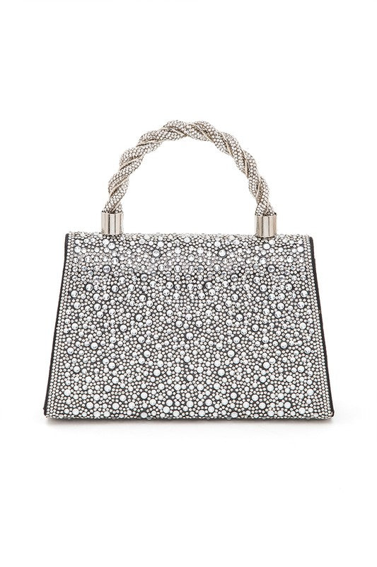 Statement Rhinestone Handle Clutch Bag | Modern Boutique Fashion