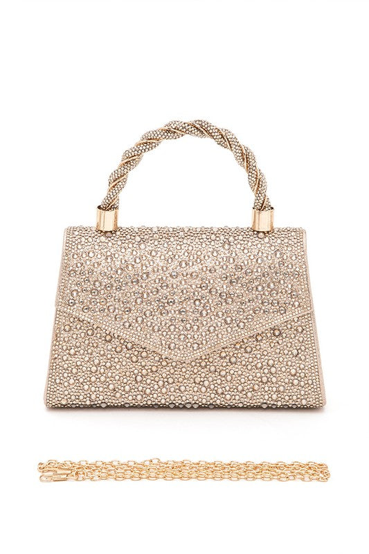Statement Rhinestone Handle Clutch Bag | Modern Boutique Fashion