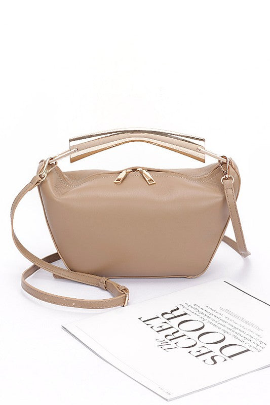 Gold Bar Handle Iconic Swing Bag | Modern Boutique Fashion