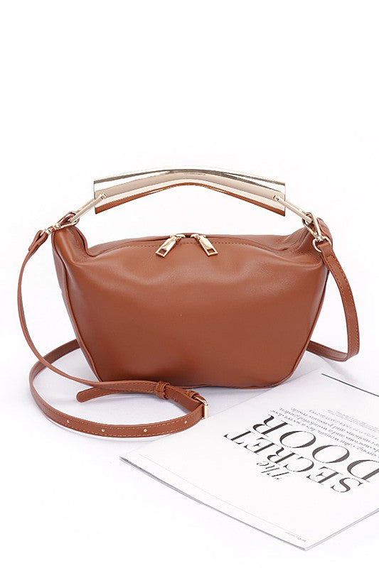 Gold Bar Handle Iconic Swing Bag | Modern Boutique Fashion