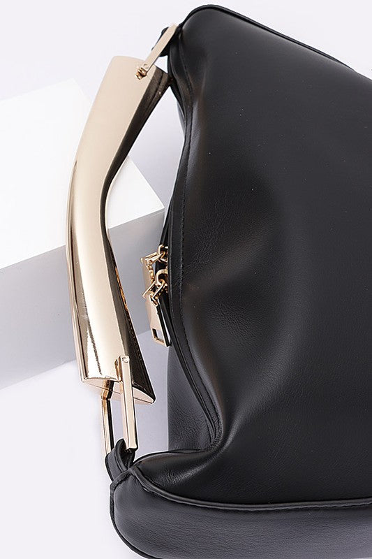 Gold Bar Handle Iconic Swing Bag | Modern Boutique Fashion
