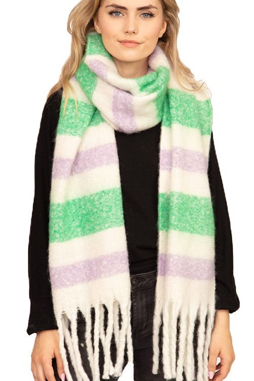 Soft Stripy Winter Scarf | Modern Boutique Fashion