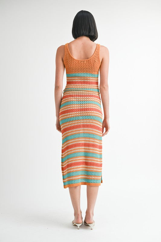 Scoop Neck Crochet Maxi Dress