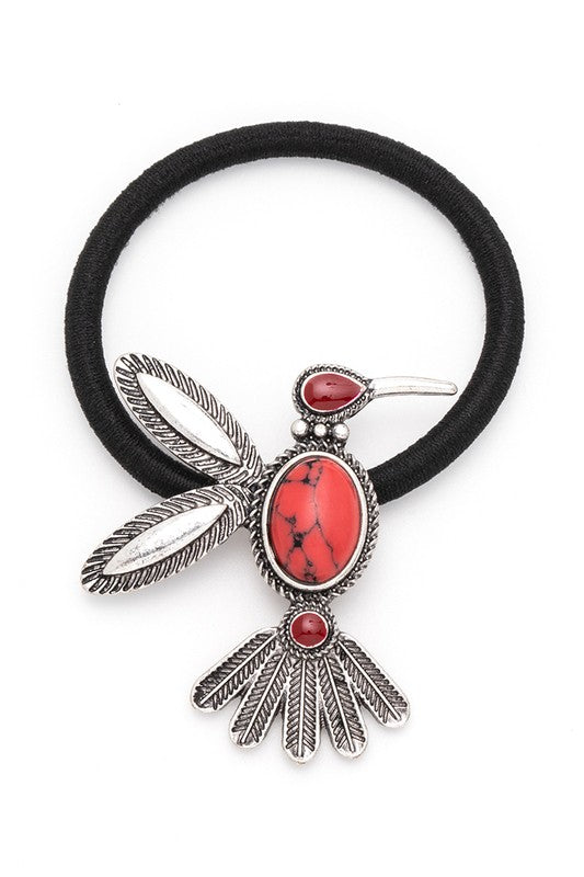 Humming Bird Stone Hair Tie | Modern Boutique Fashion