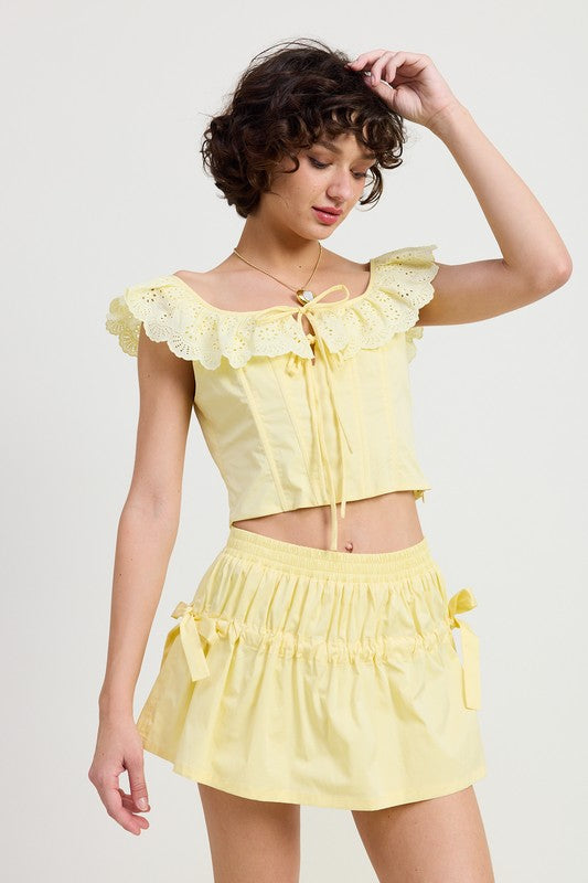 Mnii Ruched Poplin Mini Skirt | Modern Boutique Fashion
