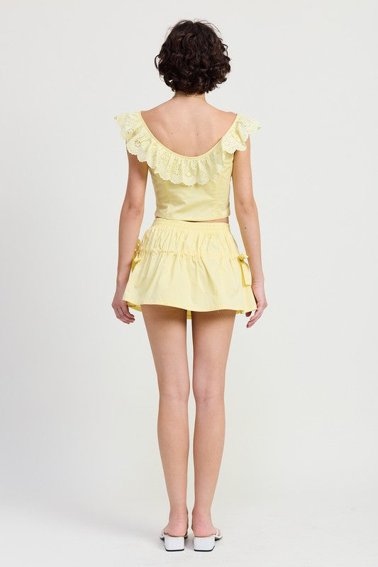 Mnii Ruched Poplin Mini Skirt | Modern Boutique Fashion