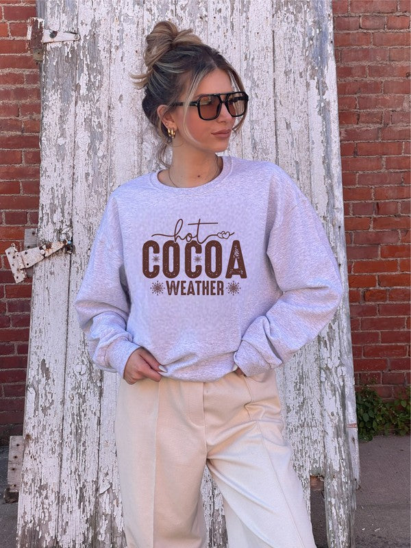 Hot Cocoa Graphic Crew Sweatshirt