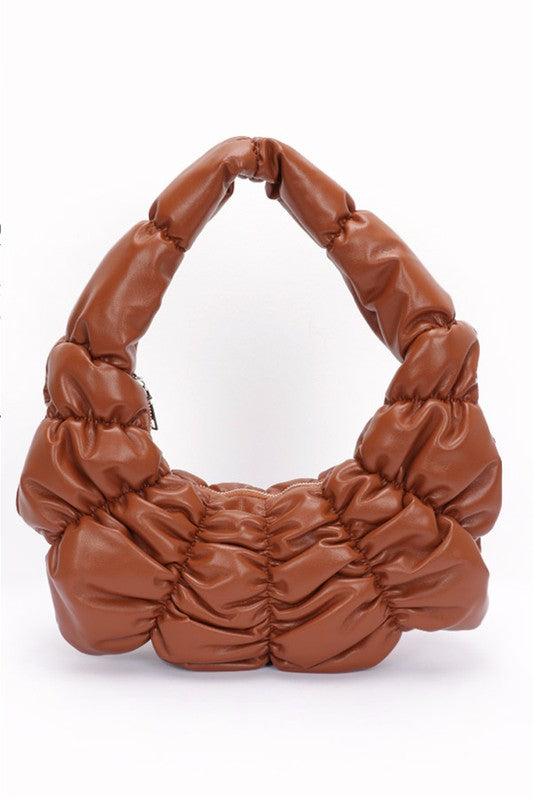 Crinkle Faux Leather Shoulder Bag | Modern Boutique Fashion