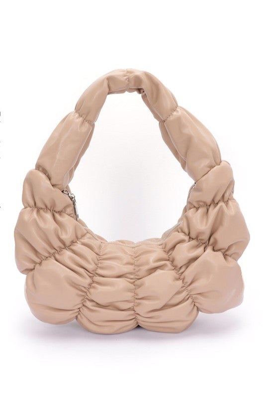 Crinkle Faux Leather Shoulder Bag | Modern Boutique Fashion