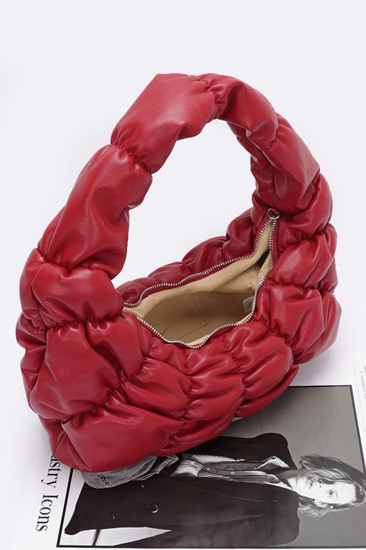 Crinkle Faux Leather Shoulder Bag | Modern Boutique Fashion