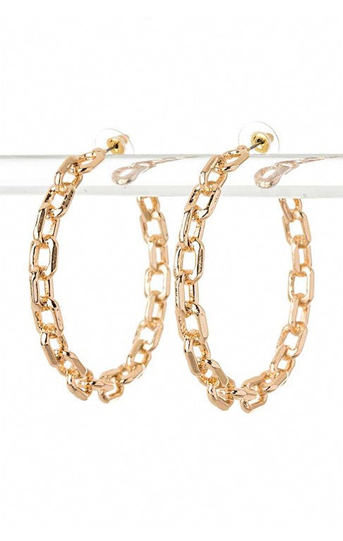 Chain Link Iconic Hoop Earrings | Modern Boutique Fashion