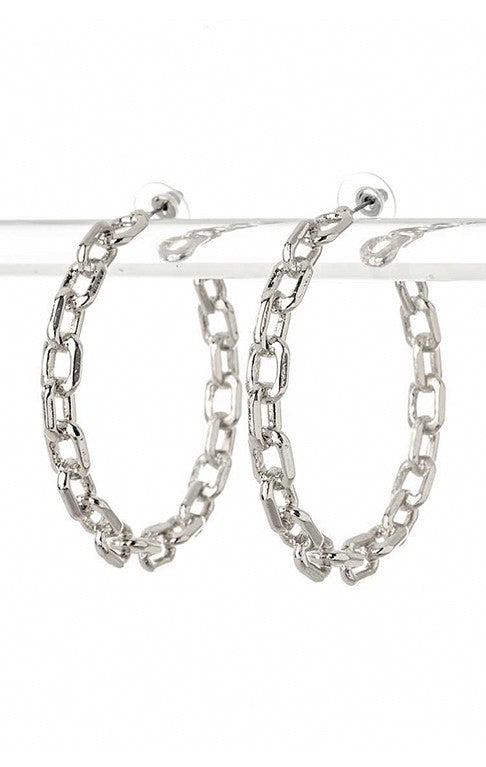 Chain Link Iconic Hoop Earrings | Modern Boutique Fashion