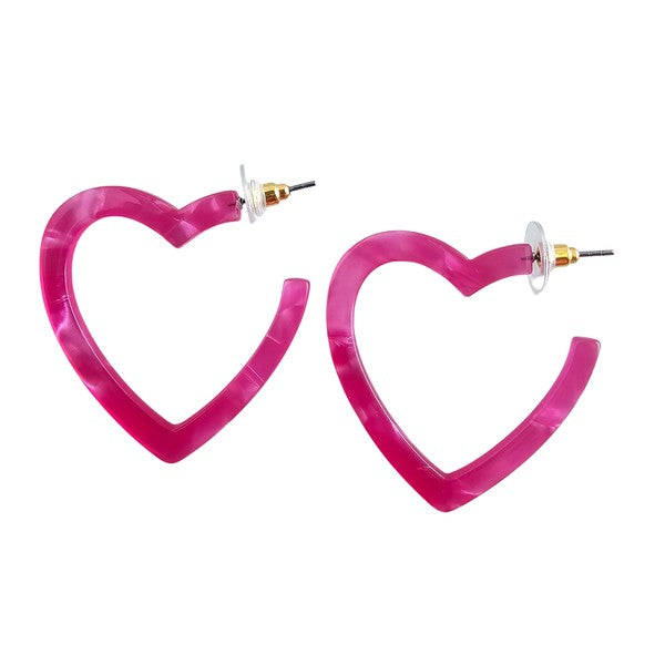Heart Hoops - Hot Pink | Modern Boutique Fashion