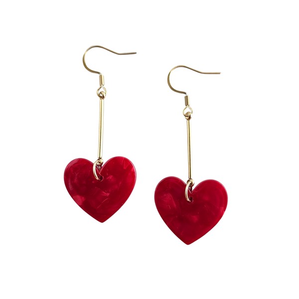 Mina Heart Earrings - Red | Modern Boutique Fashion