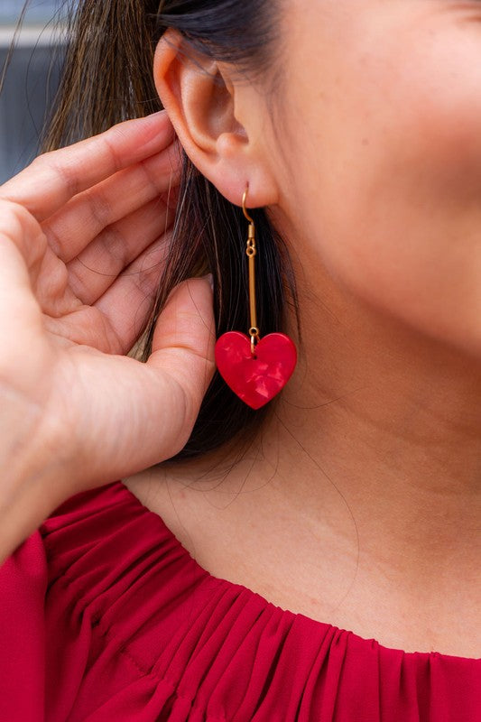 Mina Heart Earrings - Red | Modern Boutique Fashion
