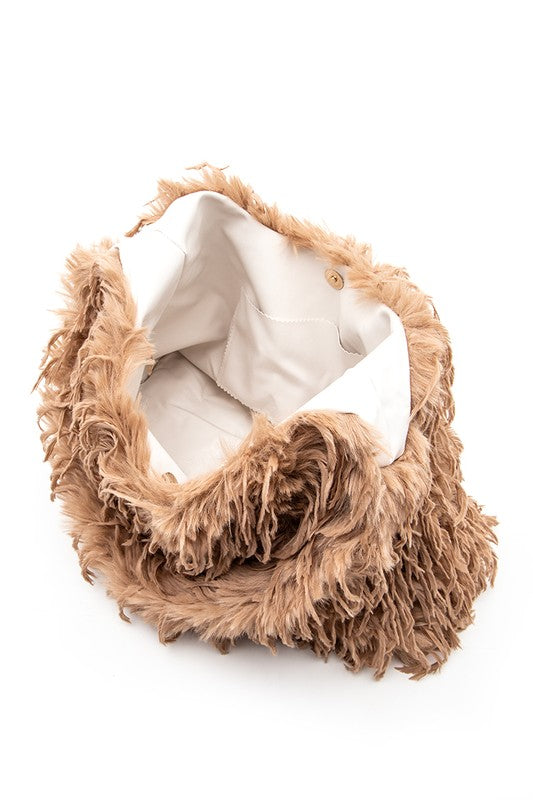 Faux Feather Hobo Slouchy Bag | Modern Boutique Fashion