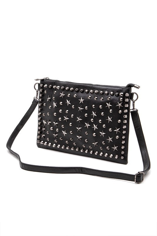 Star Studs Convertible Clutch Crossbody Swing Bag | Modern Boutique Fashion