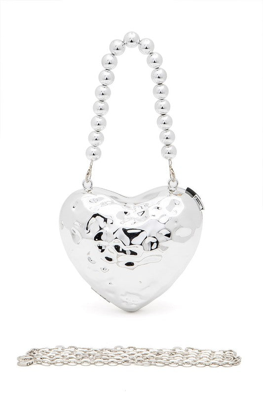 Ccb Textured Heart Shape Molded Swing Clutch Bag | Modern Boutique Fashion