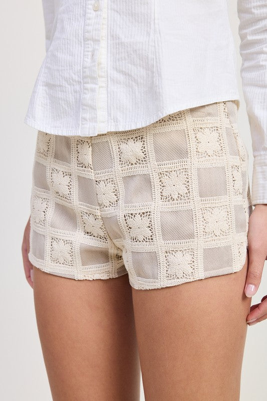 Mini Jacquard Crochet Shorts | Modern Boutique Fashion